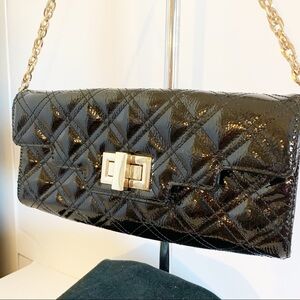 Sondra Roberts Clutch w/ Chain Strap Black…